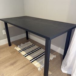 Crate & Barrel Large Solid Wood Desk - Matte Black