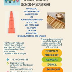 Montessori Licensed Daycare Home 