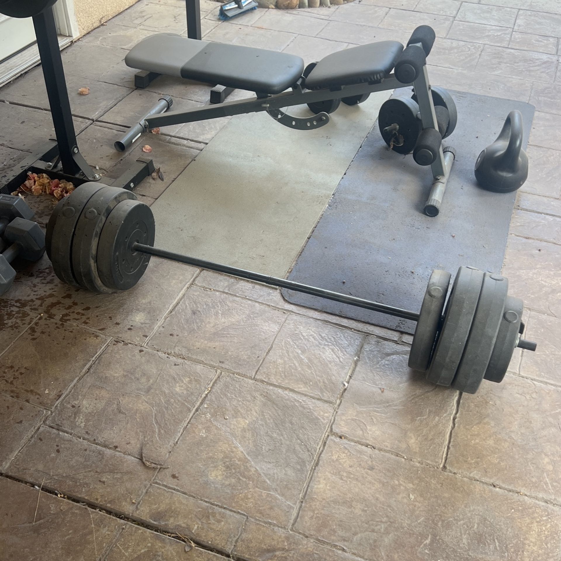 Weight Bench And Dumble Cement Weight 315 Pound
