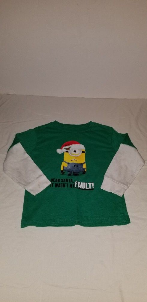 Kids Minion Christmas Shirt - Size 4T