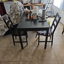 Wood table and 4 chairs