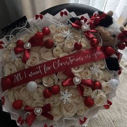100ct real rose christmas bouquet