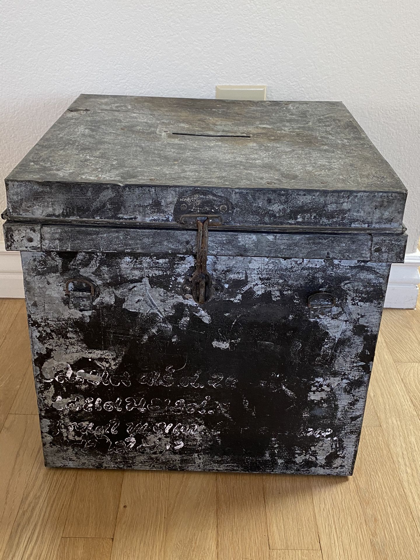 Antique Metal Ballot Box