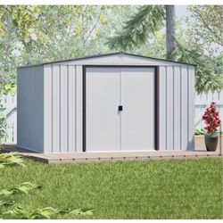 Newport 10 ft. W x 8 ft. D Coffee Galvanized Metal Shed (74 sq. ft sq. ft. )