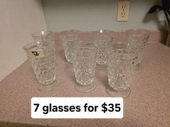 Indiana Glass Colony Whitehall Clear Stacked Cube Cubist Flared Rim Iced Tea Goblet Footed Tumblers 7/$35
Pick up in Harlingen, I live near Walmart
An