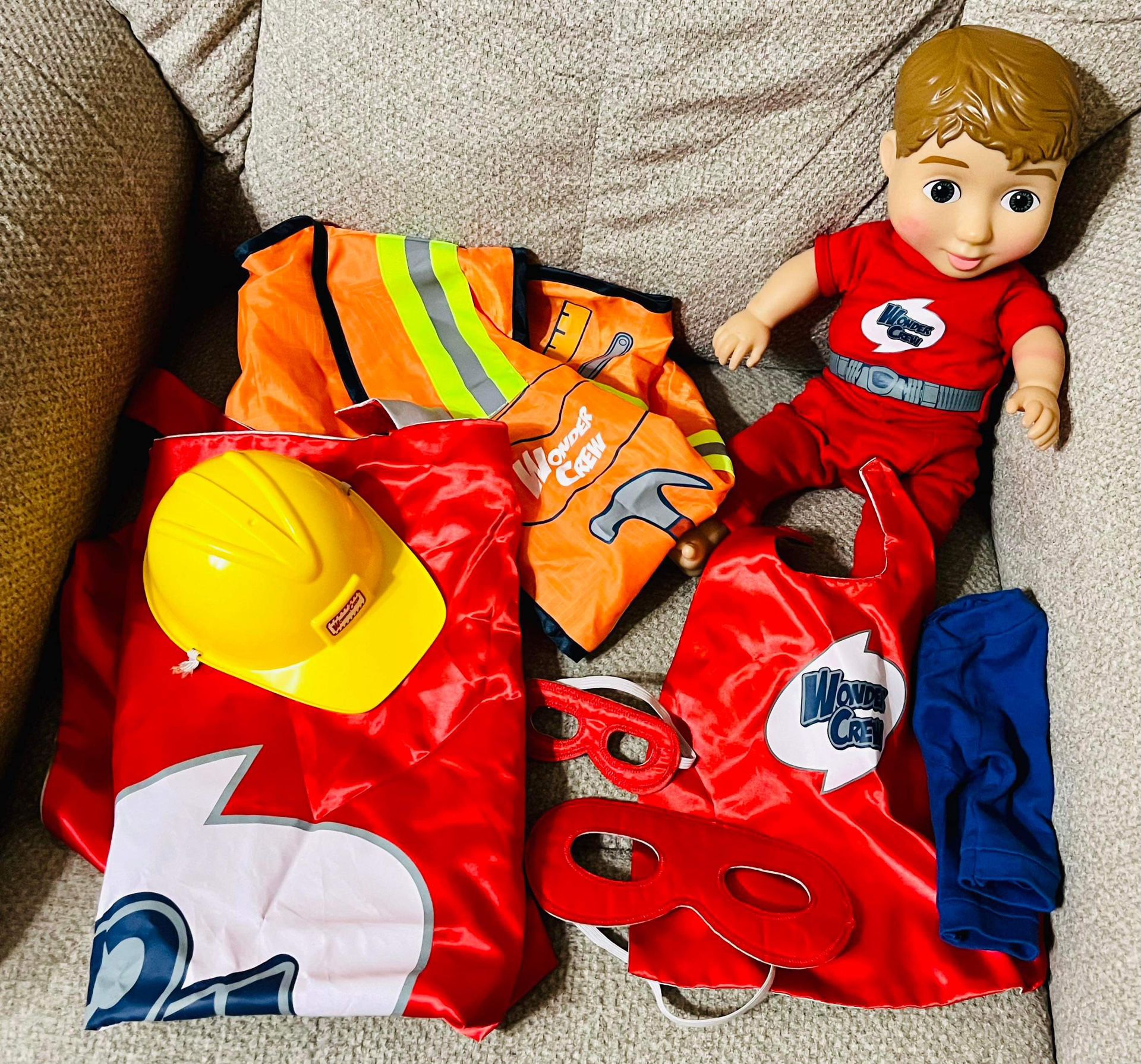 Wonder Crew Superhero Boy Doll with Matching Cape for Child Plus Accessories 