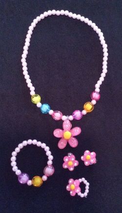 Baby Girls Party Necklace Earrings Ring Bracelet set