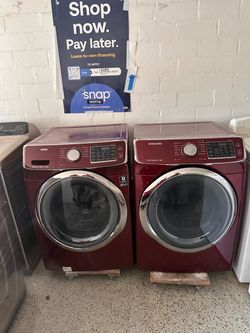 SAMSUNG WASHER AND. DRYER. SET.