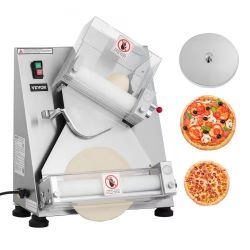 32#Pizza Dough Roller Sheeter, 3-14 Inch Automatic Stainless Steel Pizza Press, Commercial Electric 370W Pasta Maker Machine, 260 pcs Per Hour, Adjust