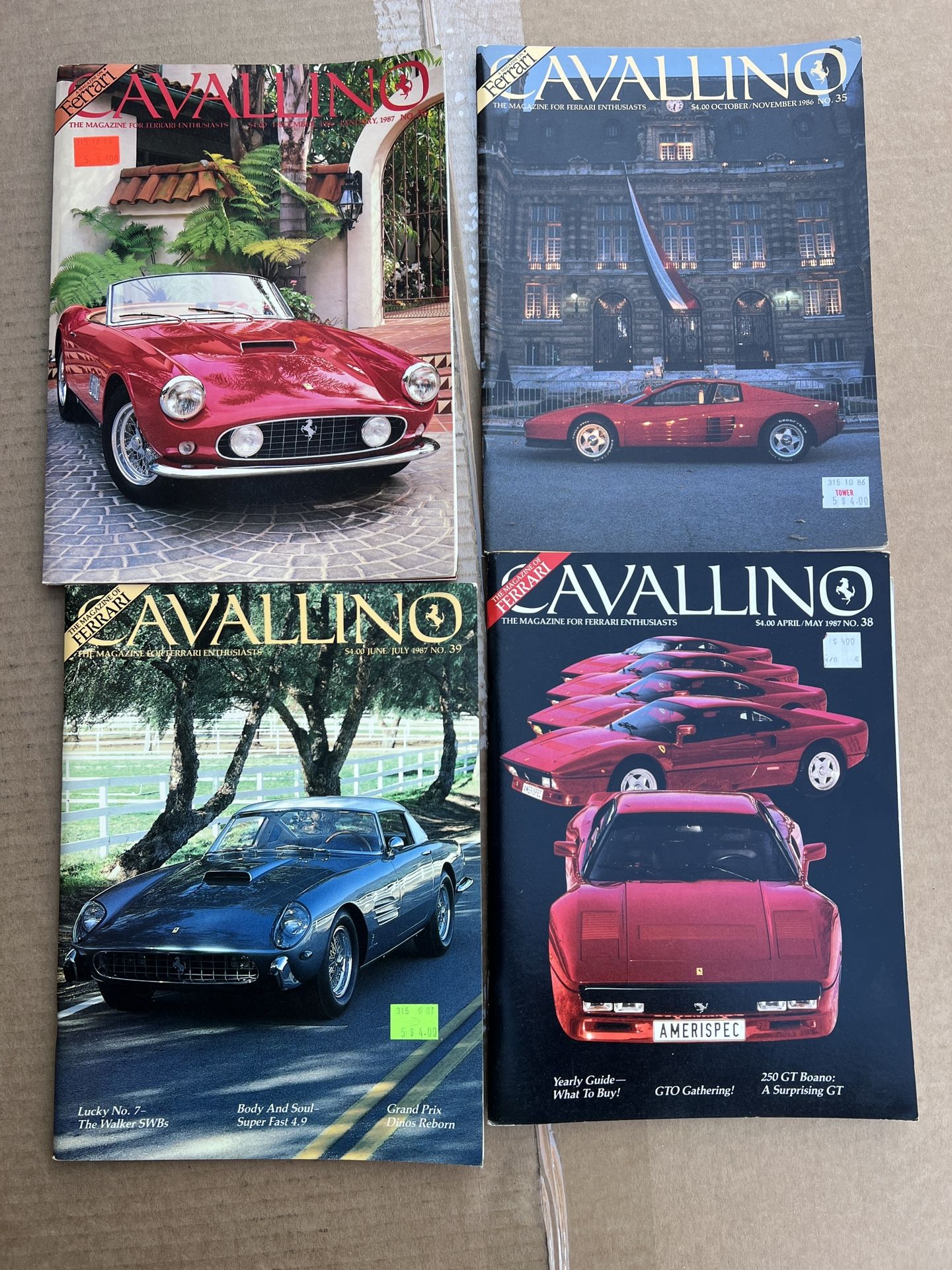 Lot of 4 Cavallino Magazine 1(contact info removed) Issues #35,36,38,39