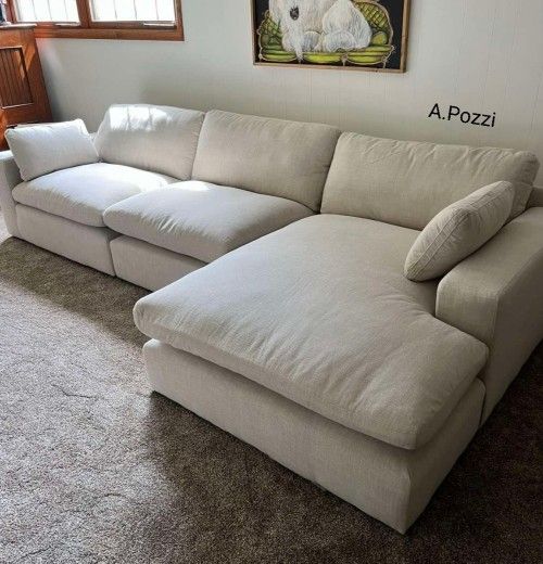 AP🎉 3 Piece Cloud Sectional Couch With Chaise// Fast Delivery - Financing