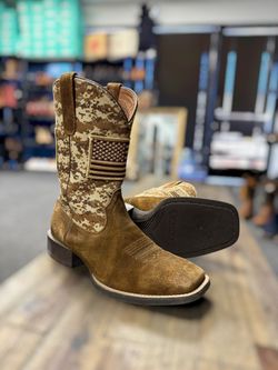 Ariat Patriot Western Boots Cowboy Brown Sz 9.5