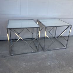 Mirrored/chromed  End Tables X 2