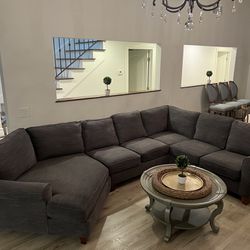 Havertys 3 Peice Gray Sectional Couch 