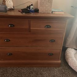 Large Dresser And 1 Matching Side Tables 
