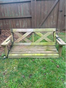 Cedar bench swing