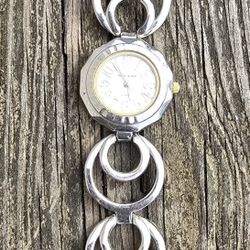womens hugo Silver Circle Link Watch