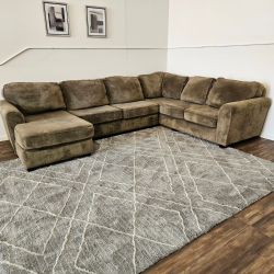 Stanton Sectional with Chaise in Olive - FREE DELIVERY