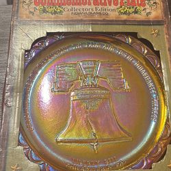 Vintage Indiana marigold liberty bell  plate