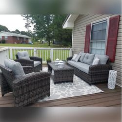 ✨ Brand New ✨ Gray 4 Piece Outdoor Living Room Set 💥 Delivery Available 👍