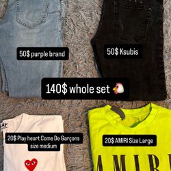 Purple Jeans , Ksubi Jeans , Amiri shirt  , Come De Garçons Shirt 