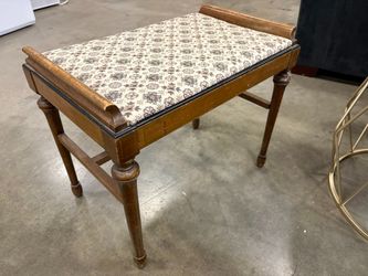Vintage Petite Bench Seat with Novelty Pattern