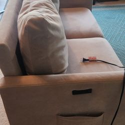 Small Loveseat Sofa (Light Beige)