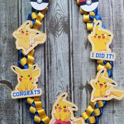 Pikachu Pokemon Graduation Lei