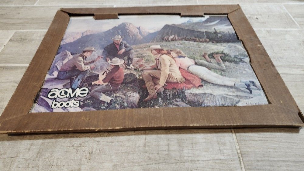 ACME Boots Vintage Cardboard Sign JOHN CLYMER