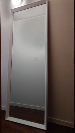 Large Full Length White Framed Mirror
