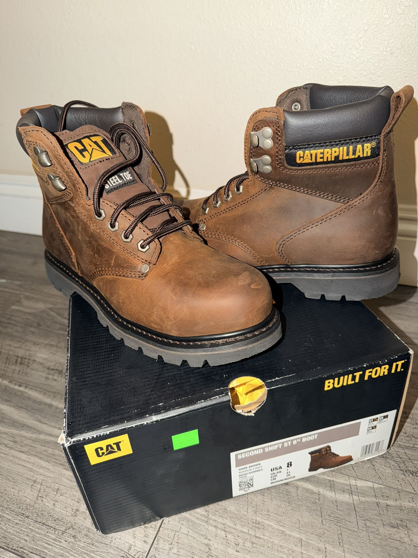 Caterpillar “Second Shift” Work Boots- Size 8 Steel Toe