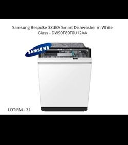 🍽️ Samsung Bespoke 38dBA Smart Dishwasher (White Glass) - New