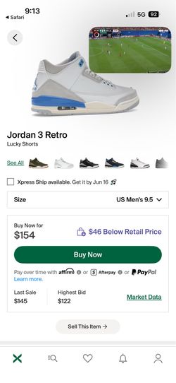 White and light blue Jordan 3