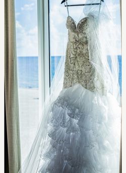 Beaded Mermaid Wedding Dress With Veil