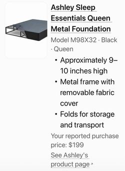 9 “ metal foundation queen