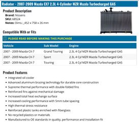 [2007 -2009 ]>Mazda cx7 2.3L [radiator] NEW $80