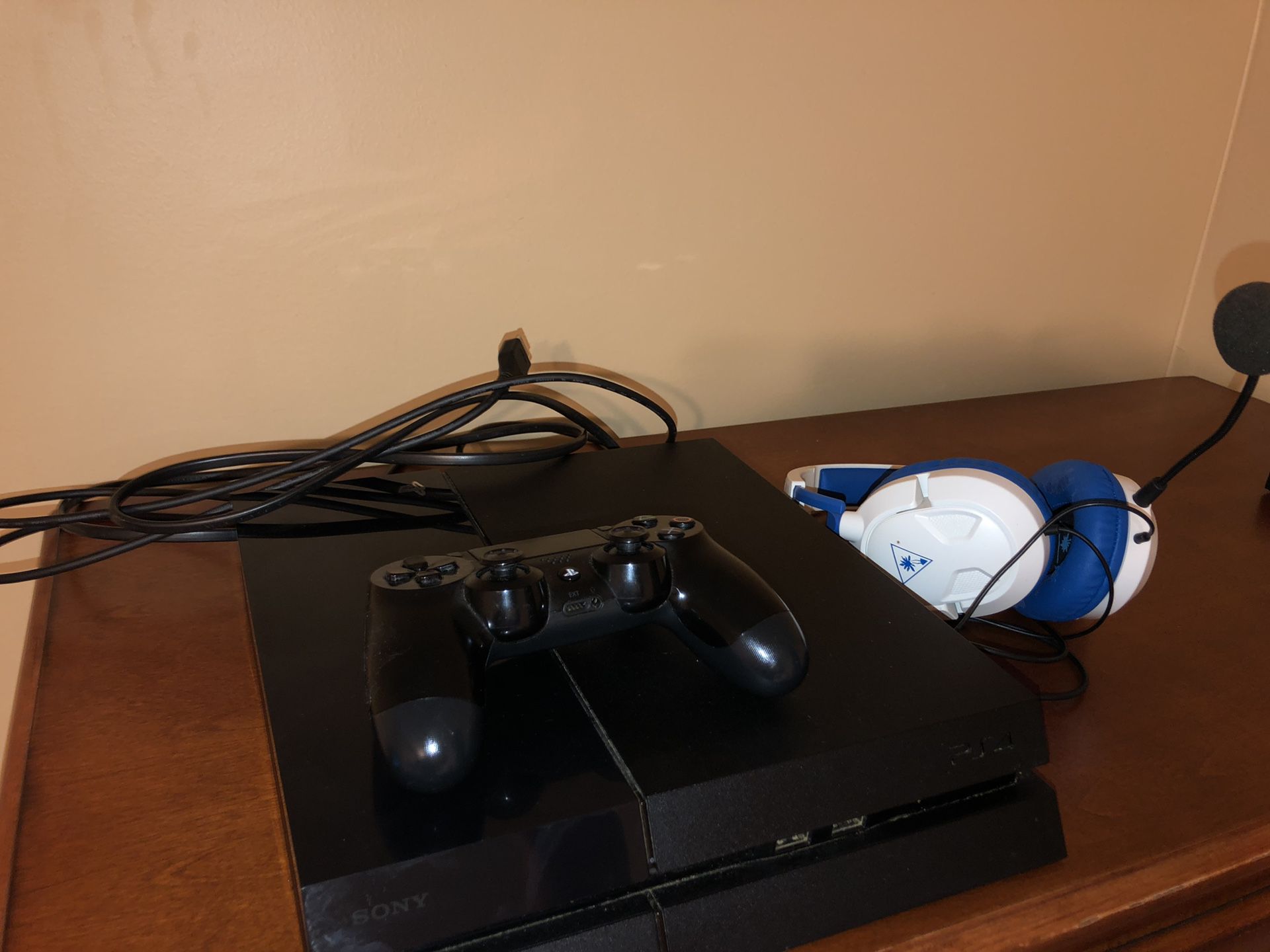 PS4 Console with Controller and Turtle Beach Headset