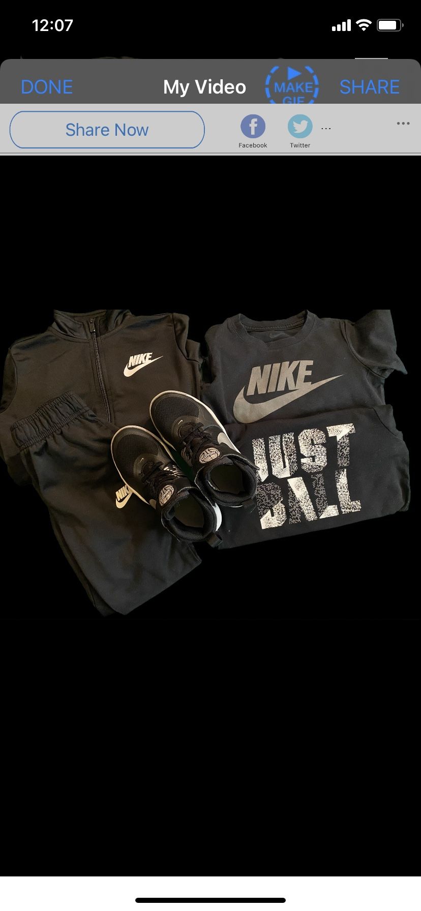 Black And Gray Nike Sweat Suit Size 6 Black And Gray Sneakers Size 12 