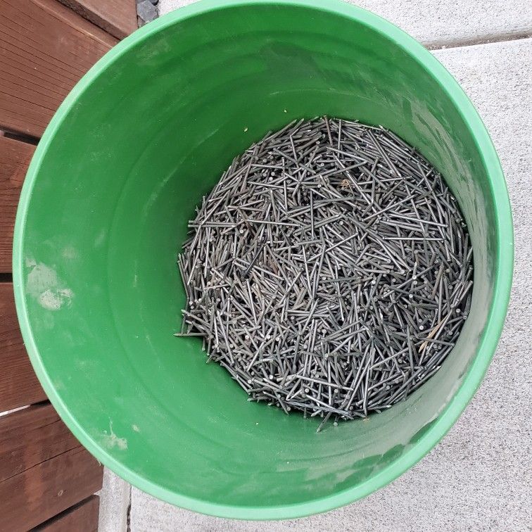 Bucket of 2 Inch Finishing Nails