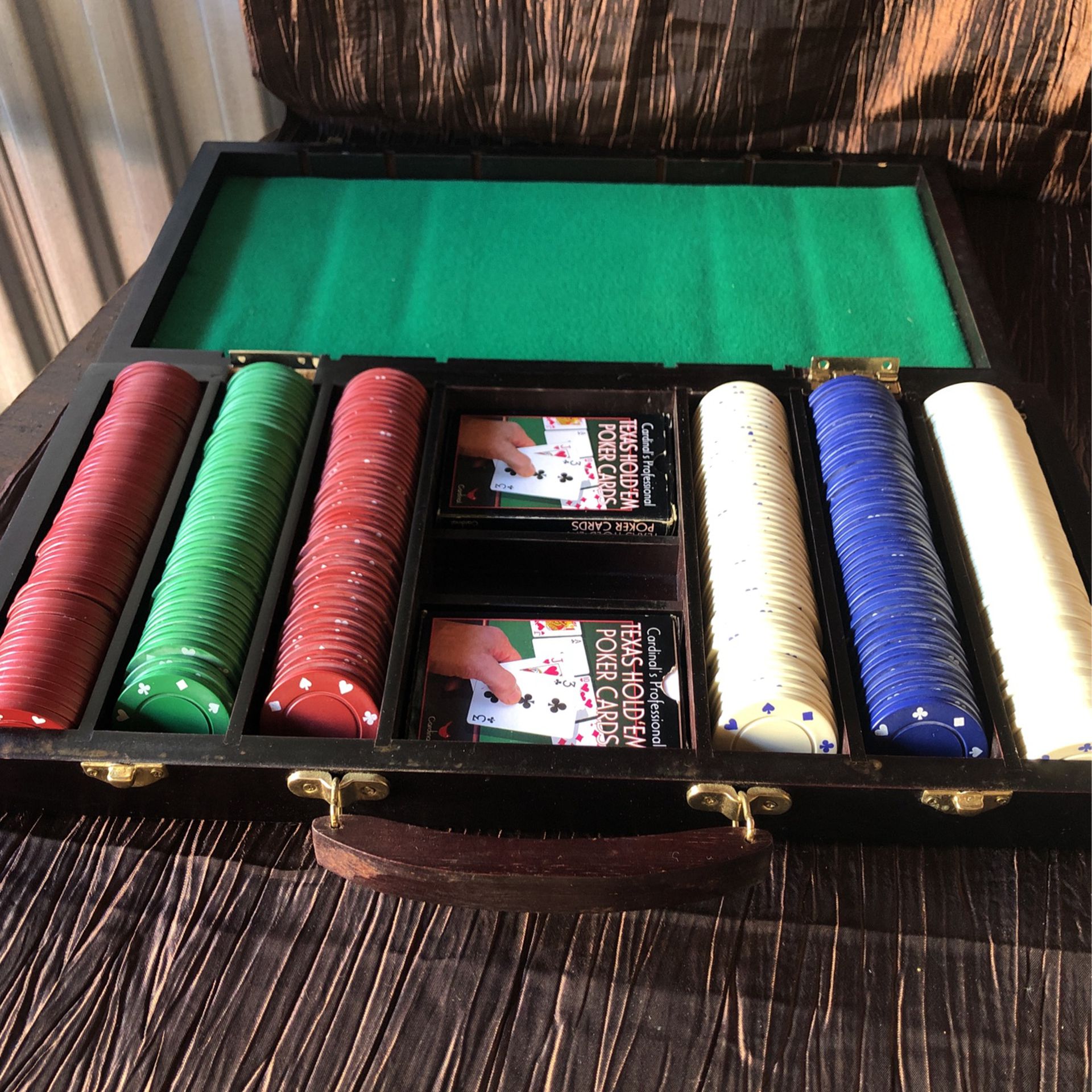 Cardinal Prof Poker Chip Set Wood Box