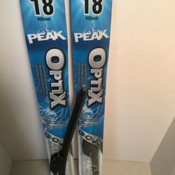 New 2 X 18” Peak Beam style curved blade wiper blades Universal fit  Clear wipe 