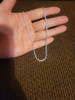 Italy 925 Solid Sterling Silver Diamond Cut Rope Chain Necklace for Men Women 20" Plata Italiana 925 Cadena Unisex 20"