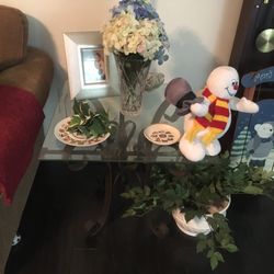 Wrought Iron And Glass Matching Tables   Perfect. 