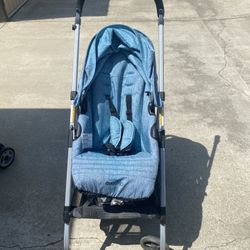 blue stroller 