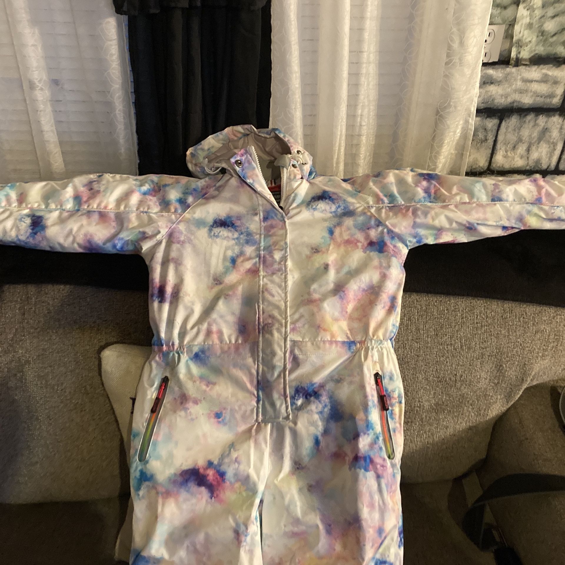 One piece of snowsuit fit size 8 size 10 kids galaxy color