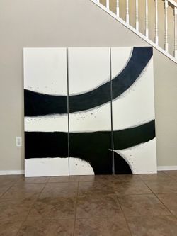 “NO BOUNDARIES” 5x5 Feet Triptych -3 Piece Custom Size & Color Original Art