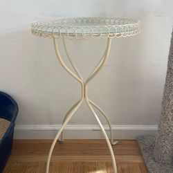 Vintage Table With Glass Top