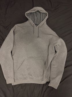 Athletic Plain Gray Pullover Hoodie