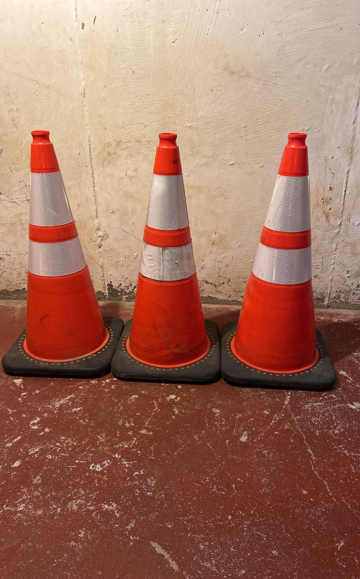 3 Traffic Cones 28 inch Orange Heavy Duty Safety Cones with Reflectors