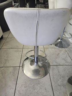 4 Italian  white leather bar stools
